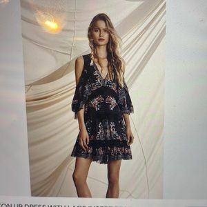 Camilla - Off the shoulder button up Dress w/ Lace inserts. Restless Nights